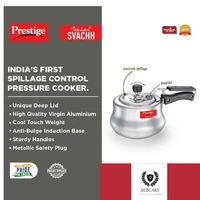 Prestige Nakshatra Plus Svachh 3 L Inner Lid Induction Bottom Pressure Cooker (Aluminium) - 3L, silver