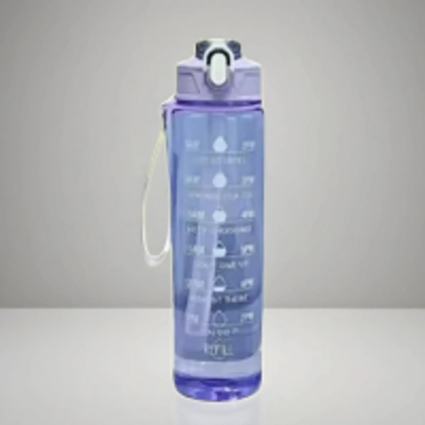 Motivational Water Bottle with Time Marker – 1L Leakproof BPA-Free Bottle with Flip Top & Carry Strap – Daily Hydration Tracker for Fitness, Gym, Office & Outdoors