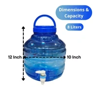 8L Portable Water Dispenser with Tap – BPA-Free, Easy-Pour Design, Built-In Handle – Ideal for Home, Camping, Office & Outdoor Use