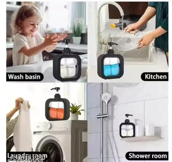 Soap Dispenser, Refillable Hand Soap Dispenser for Bathroom and Dish Soap Dispenser for Kitchen Sink, Liquid Soap Dispenser Premium Plastic Soap Pump Bottles (black)