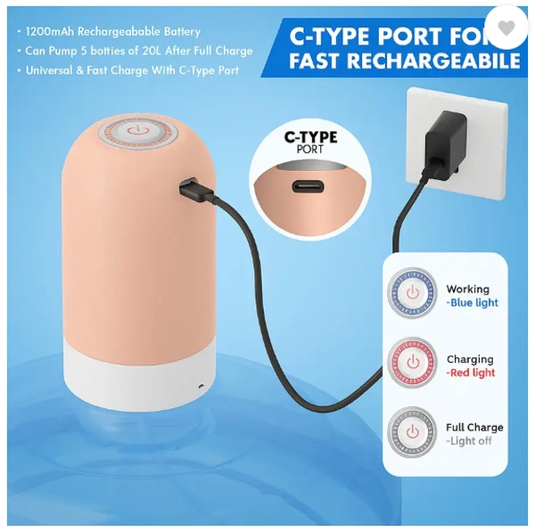 Upgraded Automatic Water Can dispenser pump with Rechargeable Battery for 20 Ltr Bottom Loading Water Dispenser