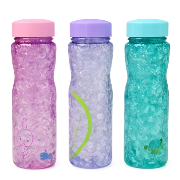 CoolCritters™ Ice Gel Water Bottles – Leakproof, Freezable, BPA-Free – with Cute Animal Designs (Bunny, Turtle, Star)