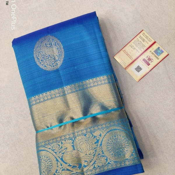 Kanchi Pure Silk - Blue, Free size