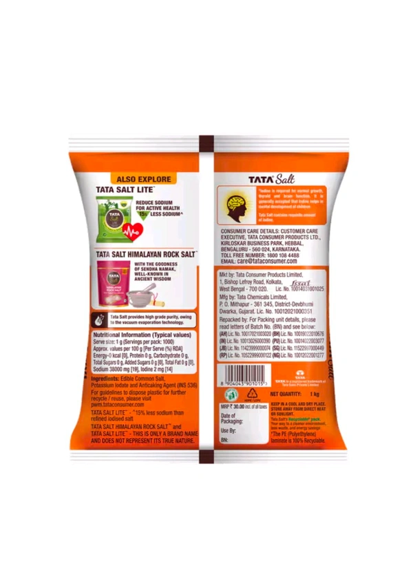 Tata Salt, Iodised Namak, Vaccum Evaporated Salt