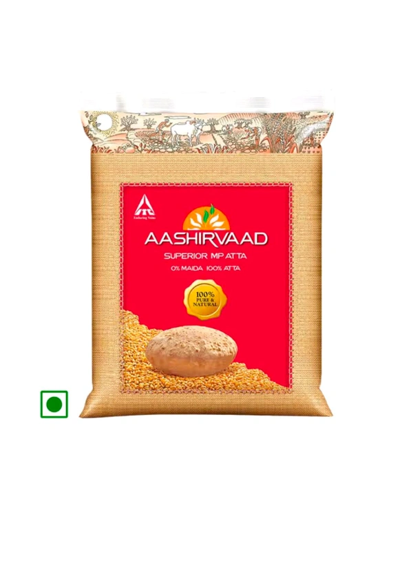 Aashirwad Superior Mp Atta , 100% Whole Wheat Flour, 0% maida (2kg)