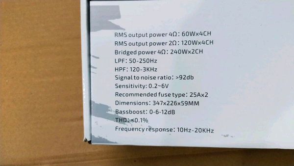 Megasonic Brand 4 Channel Amplifier With Wiring