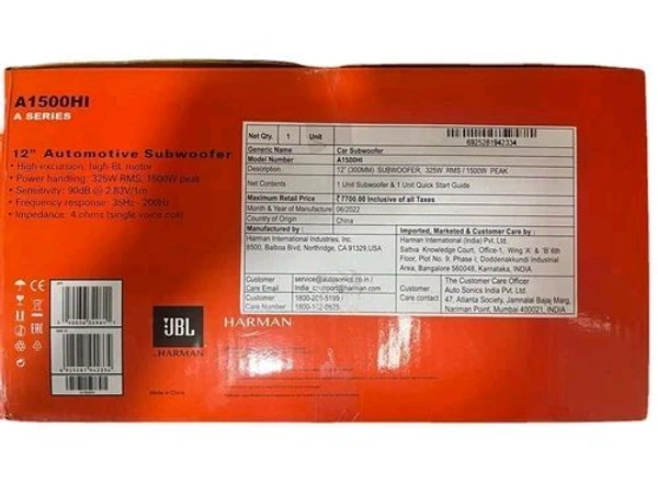 Jbl 12 Inch 1500watt Subwoofer Best Sound Quality