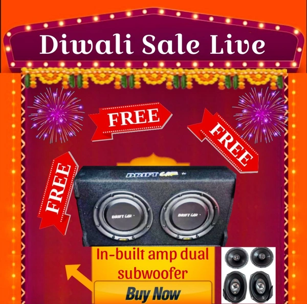 In-built Amp Dual Subwoofer Lowest Price + FREE GIFTS