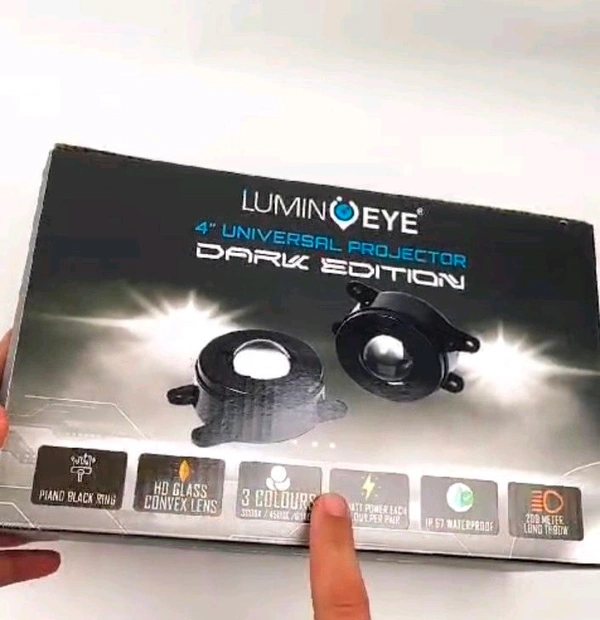Lumineye 3in1 Originals Universal Tri Colour Heavy Duty Projectors Yellow+ Warm White + White High Quality HD Iph Lens Very Premium Quality Set Of 2
