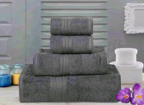 Bombay Dyeing Tulip 4 PC Towel Set 100% Cotton Available at Bodakdev ahmedabad Gujarat India 