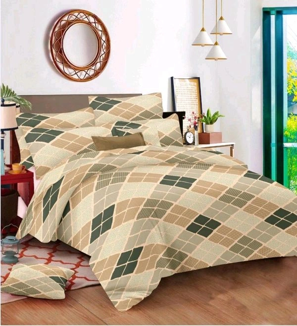 Vfm Decor 100% Cotton Double Bedsheet with Pillow Cover In Ahmedabad gujarat India  - 224 X 244 In Cms