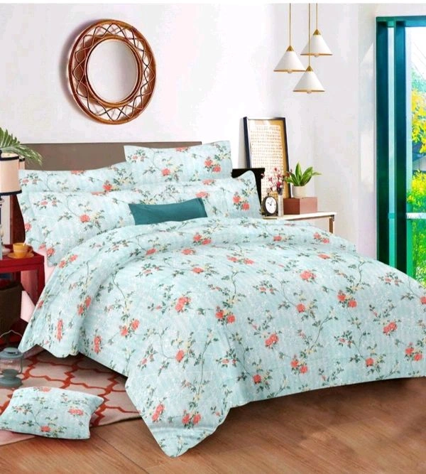 Vfm Decor 100% Cotton Double Bedsheet with Pillow Cover In Ahmedabad gujarat India  - 224 X 244 In Cms