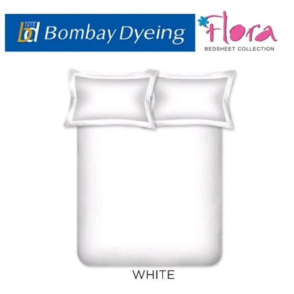 Bombay Dyeing 100% Cotton Plain White 2 Single Size Bedsheet With 2 Pillow covers In Ahmedabad gujarat India 