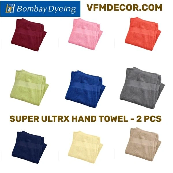 Bombay Dyeing  Bombay dyeing Zero Twist Ultrax Hand Towel Napkin Set Of 2 PC In Ahmedabad Gujarat India 
