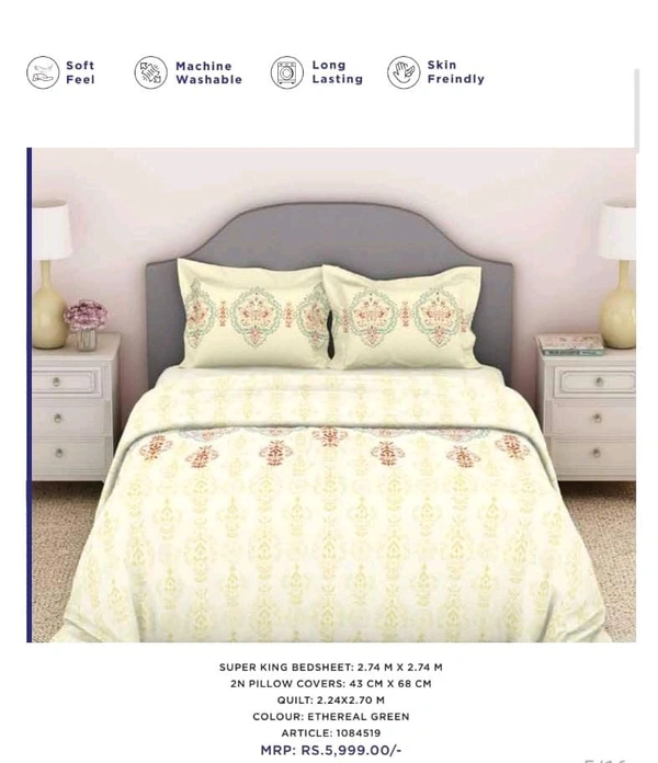 Welspun Bedding  Welspun Bed In Bag With 1 Double bedsheet With 2 Pillow covers And 1 Double Bed Comforter In Ahmedabad Gujarat India 