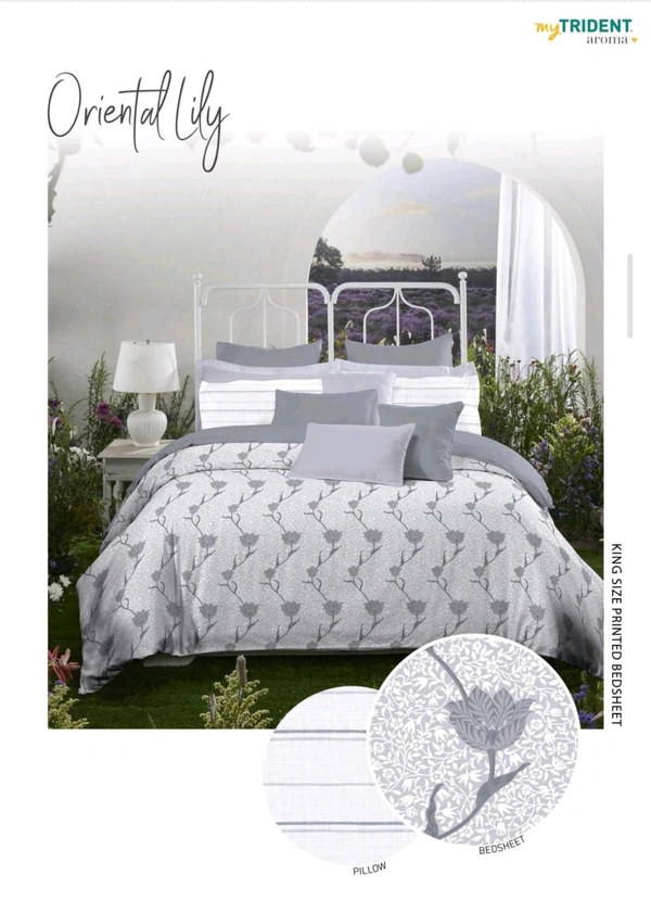 My Trident Bedsheets My Trident Aroma Series King Size Bedsheet with Fragrance And 100% Cotton In Ahmedabad gujarat India 