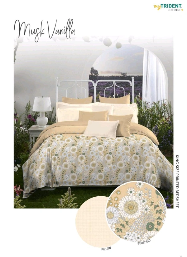 My Trident Bedsheets My Trident Aroma Series King Size Bedsheet with Fragrance And 100% Cotton In Ahmedabad gujarat India 