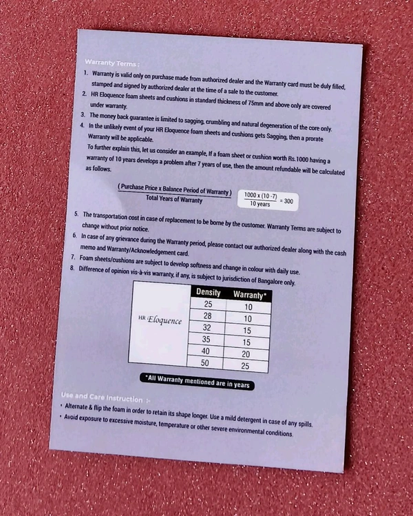 Kurlon Komfort Universe Eloquence 40dn HR Foam Sheet With 20 Years Warranty in bodakdev ahmedabad gujarat india - 72 x 36