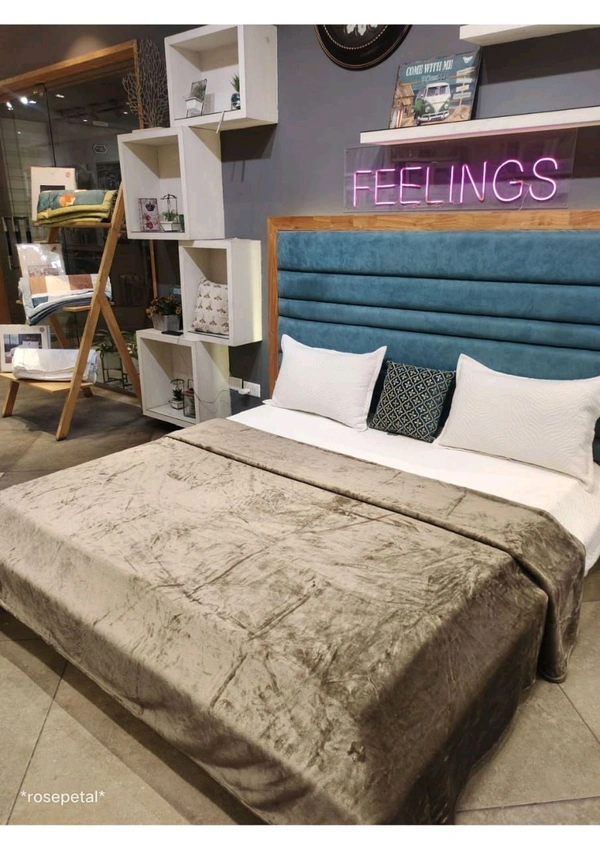 Buy All Season Premium AC Mink Plain Solid Blankets At Wholesale Price From Ahmedabad  - Double