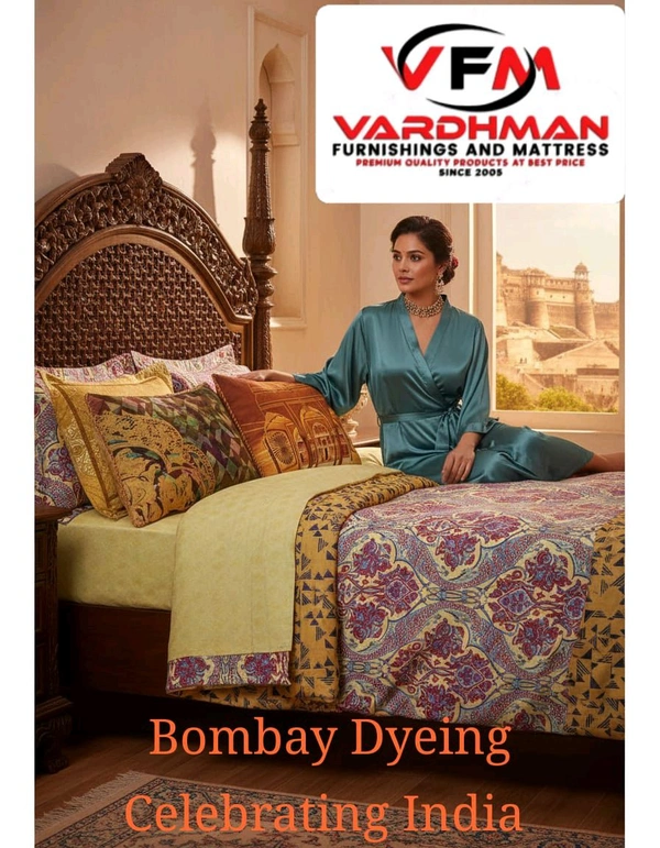 Bombay Dyeing Celebrating India King Size 274 X 274 Bedsheet With 4 Pillow covers Premium quality Bedsheet In Ahmedabad - 274 X 274