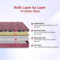 Kurlon Matressess Kurlon Teensy Ortho 4 inch mattresses - 2 years warranty - 72 x 30 x 4, Red Oxide