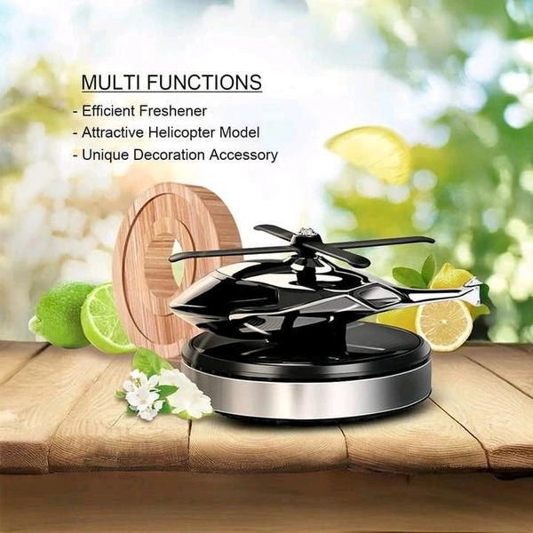Zhoryx Car Air Freshener Car Fragrance Diffuser Creative Solar Helicopter Perfume Ornament Solar Aromatherapy Decorative Car Dashboard Aromatherapy SILVER - Free