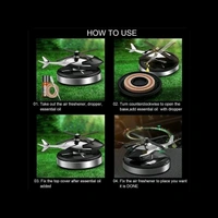 Zhoryx Car Air Freshener Car Fragrance Diffuser Creative Solar Helicopter Perfume Ornament Solar Aromatherapy Decorative Car Dashboard Aromatherapy SILVER - Free