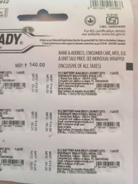 Eveready Battery  - 2 Pic Big