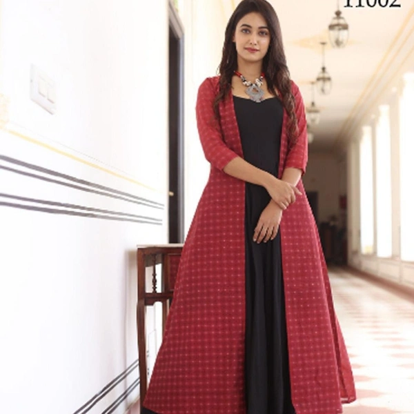 Stylish Gown With Jacket (Panchal) - Maroon, Blue, Gray, M to XXL