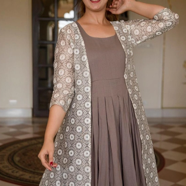 Stylish Gown With Jacket (Panchal) - Maroon, Blue, Gray, M to XXL