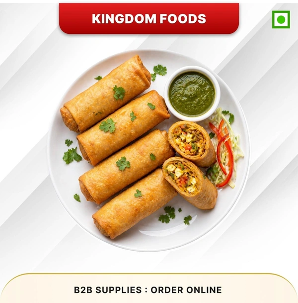 Desi Paneer Spring Rolls (Frozen)  (100 Gm/Pc) – Pack of 10 Pieces, 1 Kg