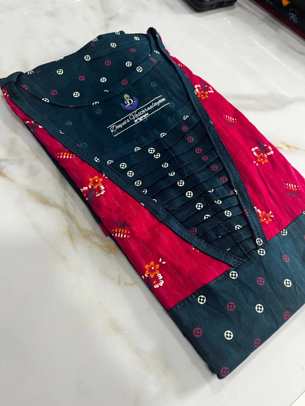 100% Pure Cotton Women�s Nighty (Dark pink & Blue)