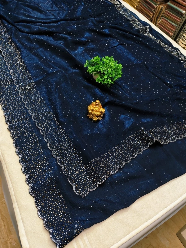 Deepa’s Vasthraalayam PremiQuality Fancy Stone Work  Space  Silk Saree