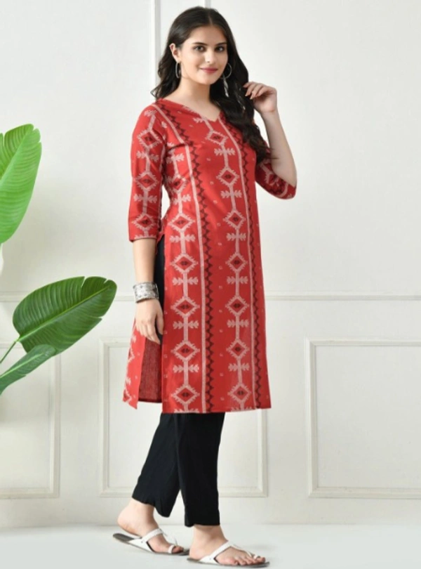 Deepa's Vasthraalayam Printed Cotton Straight Kurta For Women