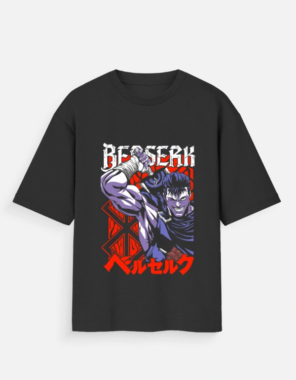 Deepa's Vasthraalayam Berserk Anime Oversized Tshirt (Premium)