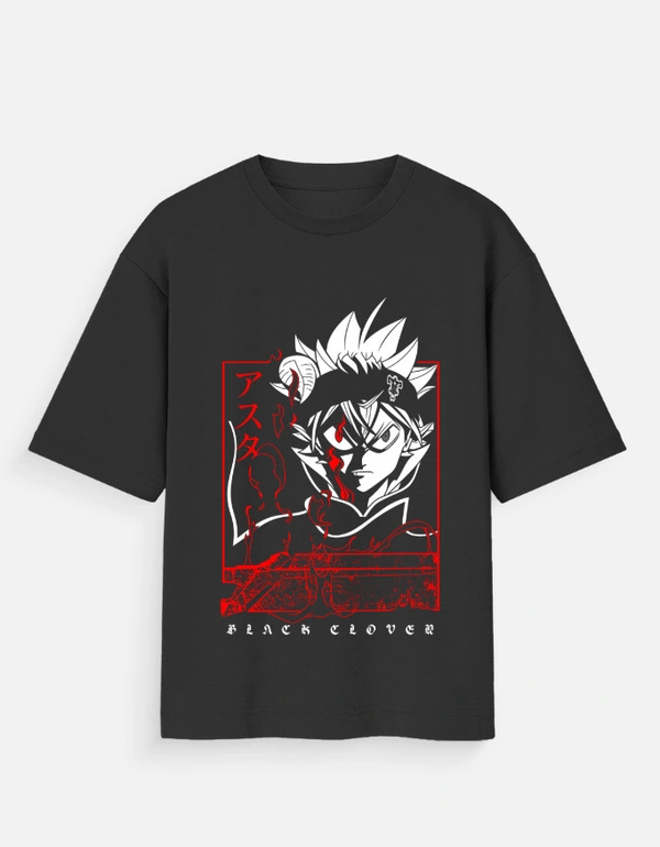 Deepa's Vasthraalayam Black Clover Oversized Tshirt (Premium)