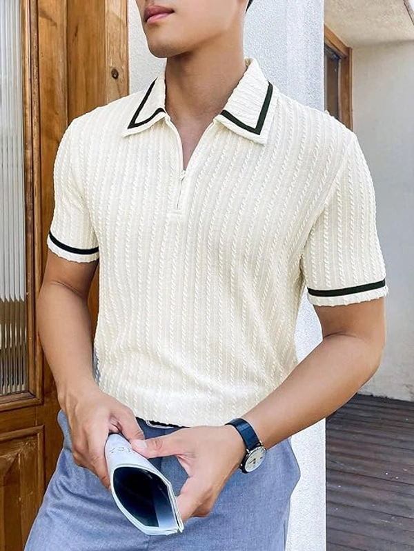 Deepa's Vasthraalayam Men's Polycotton Regular Fit Stylish Half Sleeve Casual T-Shirt