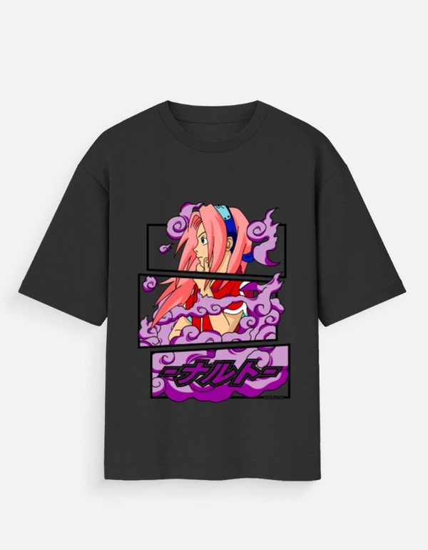 Deepa's Vasthraalayam Sakura Haruno Oversized Tshirt (Premium)