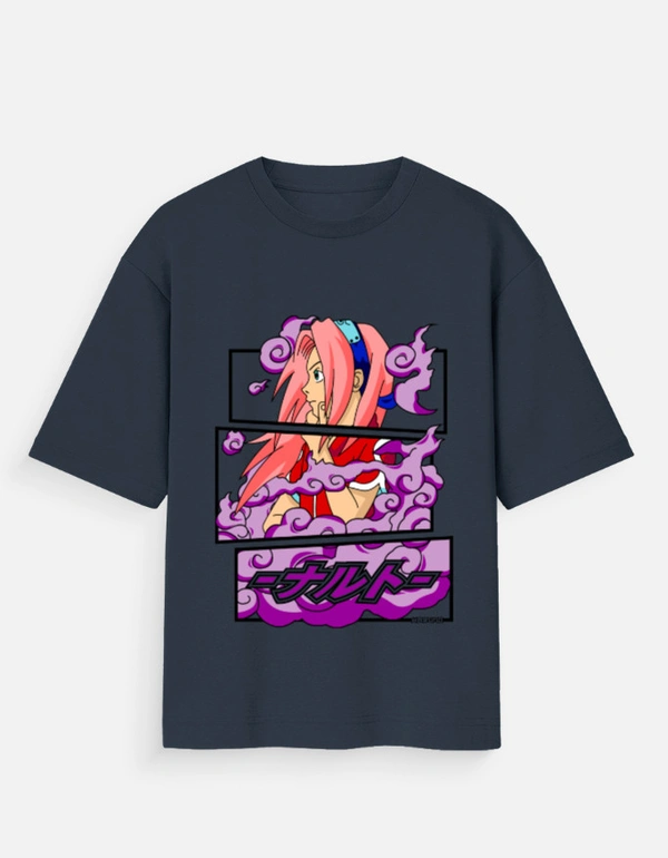 Deepa's Vasthraalayam Sakura Haruno Oversized Tshirt (Premium)