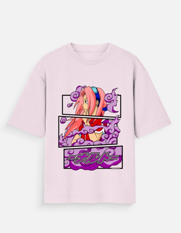 Deepa's Vasthraalayam Sakura Haruno Oversized Tshirt (Premium)