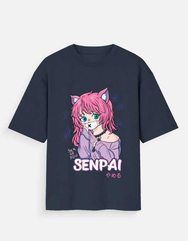 Deepa's Vasthraalayam Senpai Oversized Tshirt (Premium)