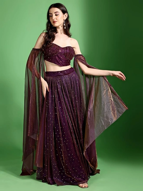 Deepa's Vasthraalayam Women's Polyester Semi-Stitched Lehenga Choli