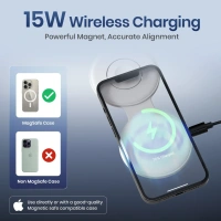 Portronics ChargeMate Trio 15W Wireless Output | Multifunctional Cable Kit | Earbuds/Watch Wireless Charging | Mobile Stand