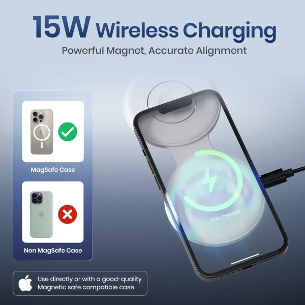 Portronics ChargeMate Trio 15W Wireless Output | Multifunctional Cable Kit | Earbuds/Watch Wireless Charging | Mobile Stand