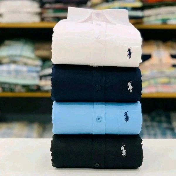 RL Polo Plain Shirts Combo Of 4pcs - S-36