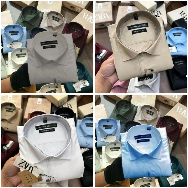 Zara Plain Shirts Combo Of 4pcs - XXL-44