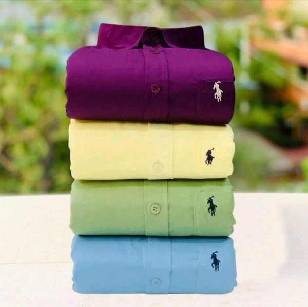 RL Polo Plain Shirts Combo Of 4pcs - L-40
