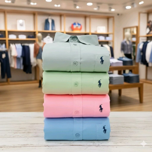 RL Polo Plain Shirts Combo Of 4pcs - L-40