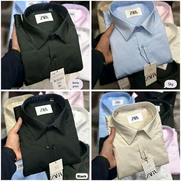 Zara Plain Shirts Combo Of 4pcs - XL-42