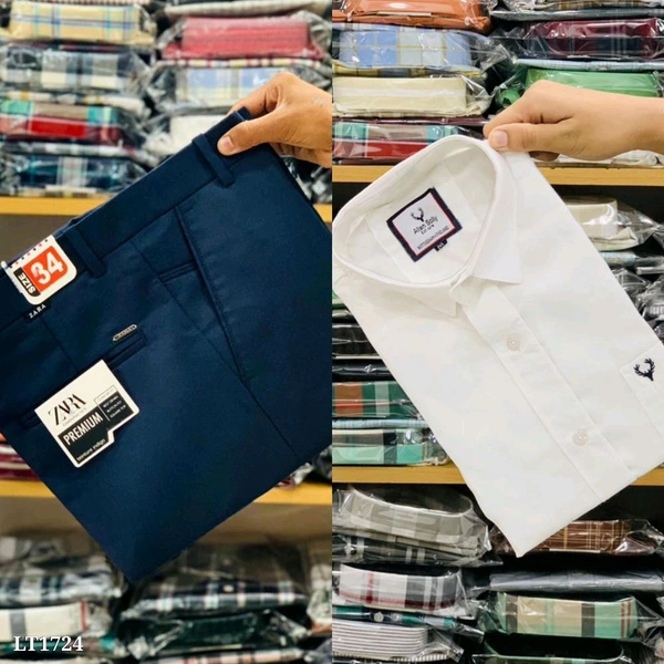 Cotton Shirt And Pent Combo - XL-34, M-38